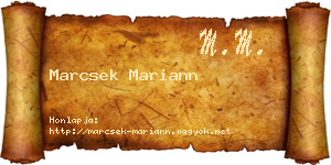 Marcsek Mariann névjegykártya