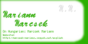 mariann marcsek business card